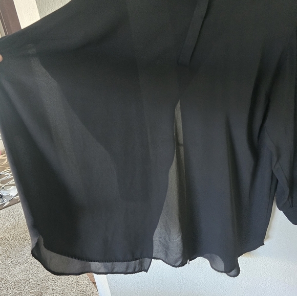 LANE BRYANT Pop Over Tunic Women Sz 26/28 Black Layered Back Flowy Witchy - Picture 6 of 10